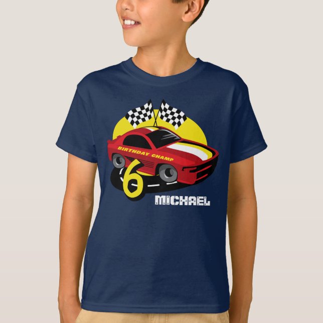 Race Car 6th Birthday Shirt (Front)
