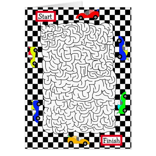 Race Car Activity Jumbo Sized Boys Birthday Card (Front)