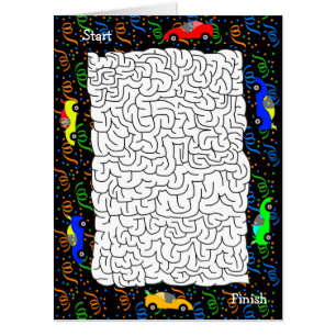 Race Car Activity Jumbo Sized Boys Birthday Card