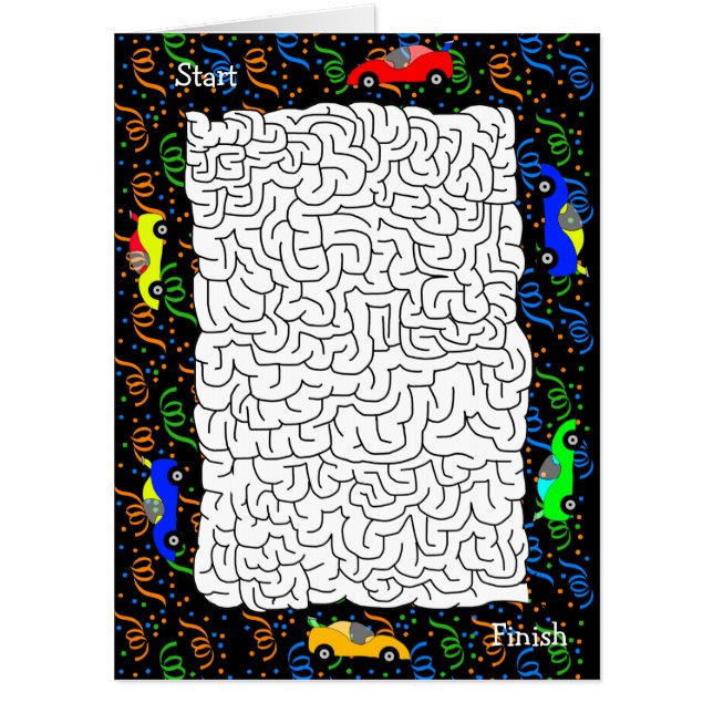 Race Car Activity Jumbo Sized Boys Birthday Card (Front)