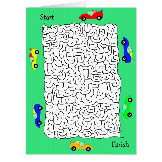 Race Car Activity Jumbo Sized Boys Birthday Card (Front)