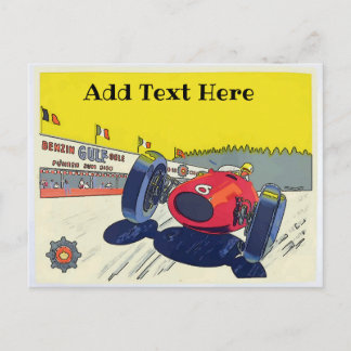Race Car, add edit text, Postcard