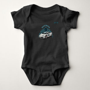 Race car baby black bodysuit