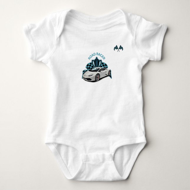 Race car  baby bodysuit (Front)