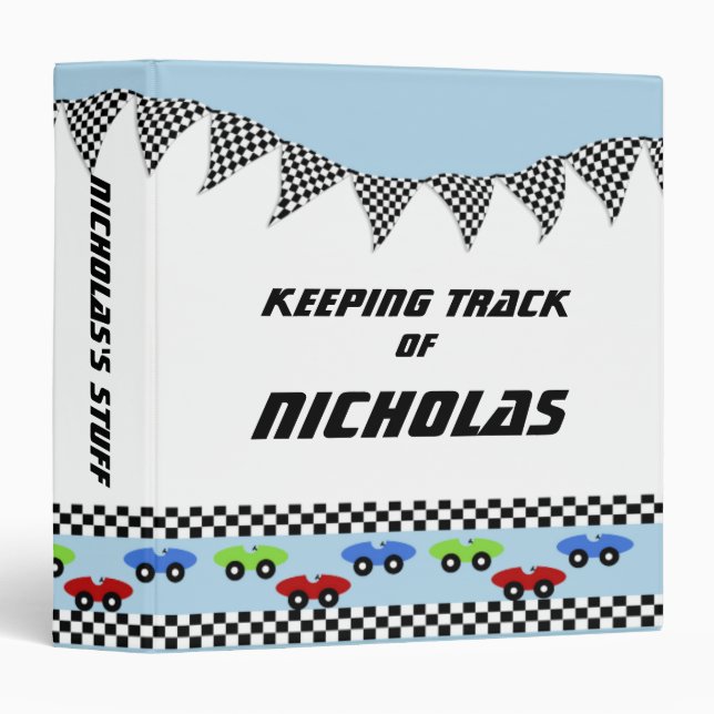 Race Car Baby Book Binder (Front/Spine)