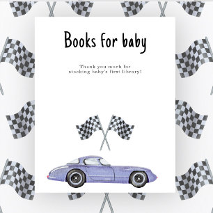 Race car baby shower Books for baby Poster