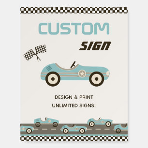 Race Car Baby Shower Custom Sign Foam Boards