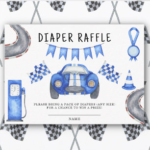 Race Car Baby Shower - diaper raffle Enclosure Card