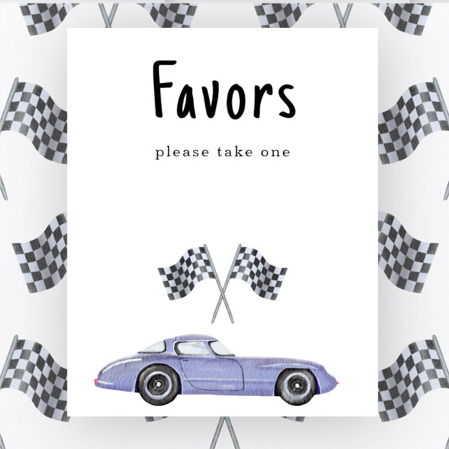 Race car baby shower Favors, please take one Poster (Creator Uploaded)