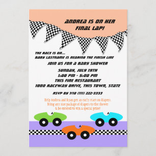Race Car Baby Shower Invitation