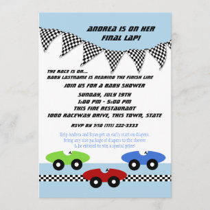 Race Car Baby Shower Invitation