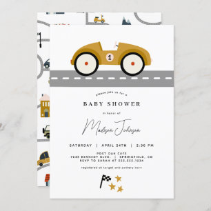 Race Car Baby Shower Invitation