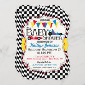 Race Car Baby Shower Invitation Card (Front/Back)