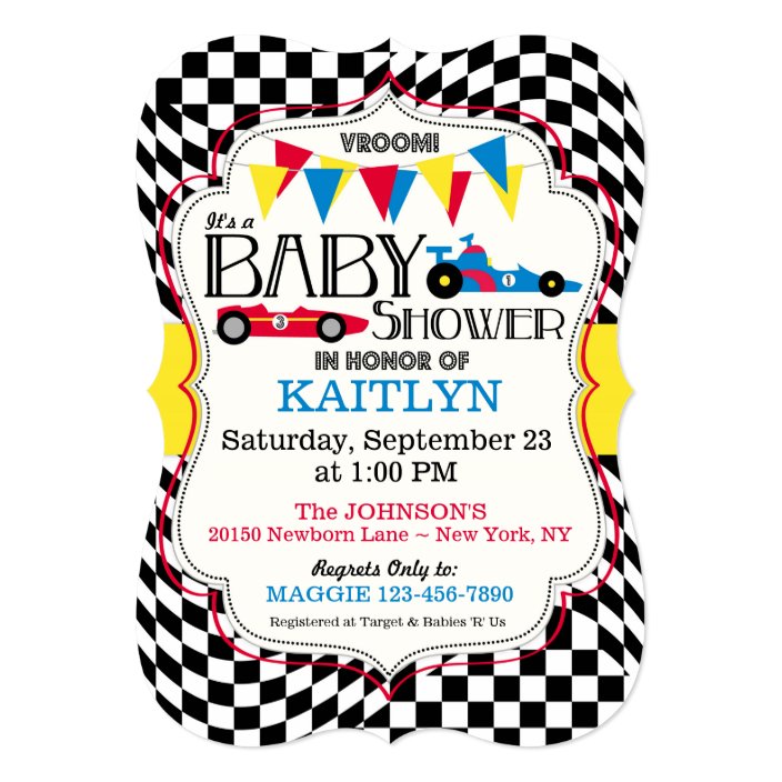 race car baby shower invitations