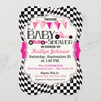 Race Car Baby Shower Invitation Card by NouDesigns at Zazzle
