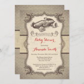 Race Car Baby Shower Invitation Vintage Retro (Front/Back)