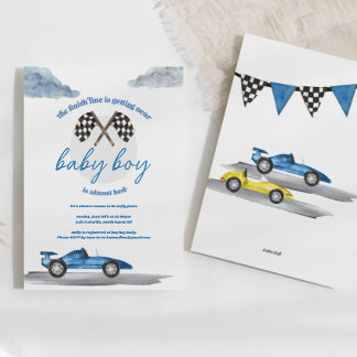 Race Car Baby Shower Invitations