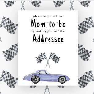 Race car baby shower Mom to be addressee Poster