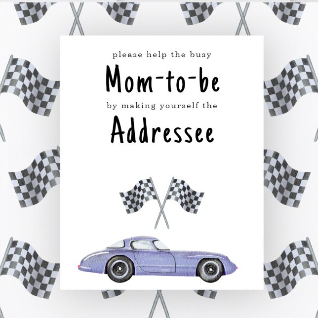 Race car baby shower Mom to be addressee Poster (Creator Uploaded)