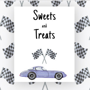Race car baby shower Sweets and treats Poster