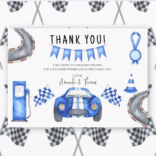 Race car Baby Shower - thank you