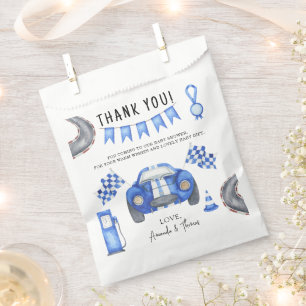 Race car Baby Shower - thank you Favor Bag