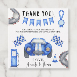 Race car Baby Shower - thank you Favor Tags