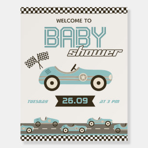 Race Car Baby Shower Welcome Sign Foam Boards