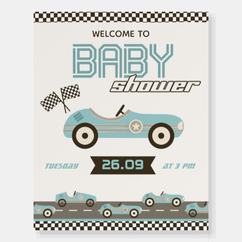 Race Car Baby Shower Welcome Sign Foam Boards