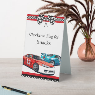 Race Car Birthday, 10th Birthday Snack Table Tent