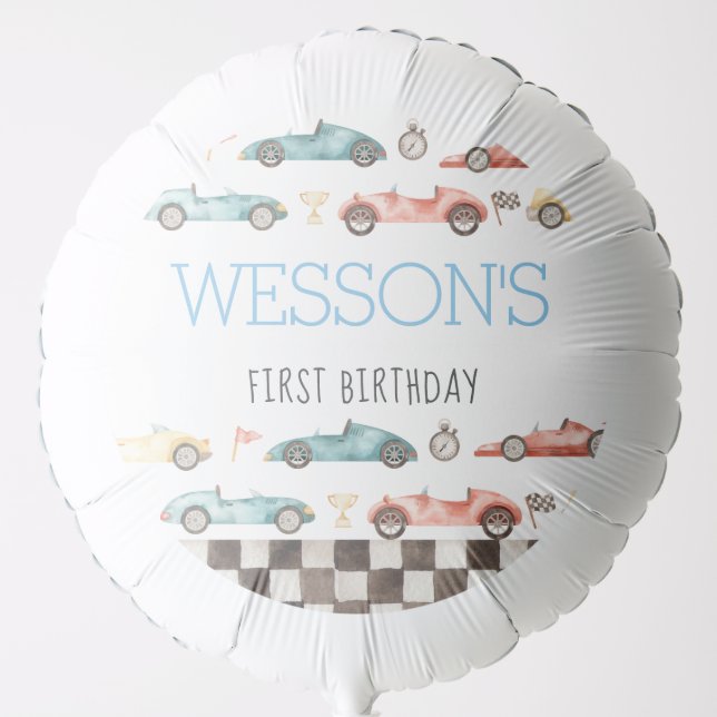 Race Car Birthday Balloons (Front)