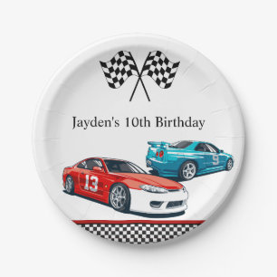 Race Car Birthday, Birthday Invitation Paper Plates
