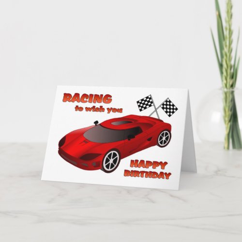 Race Car Birthday Card