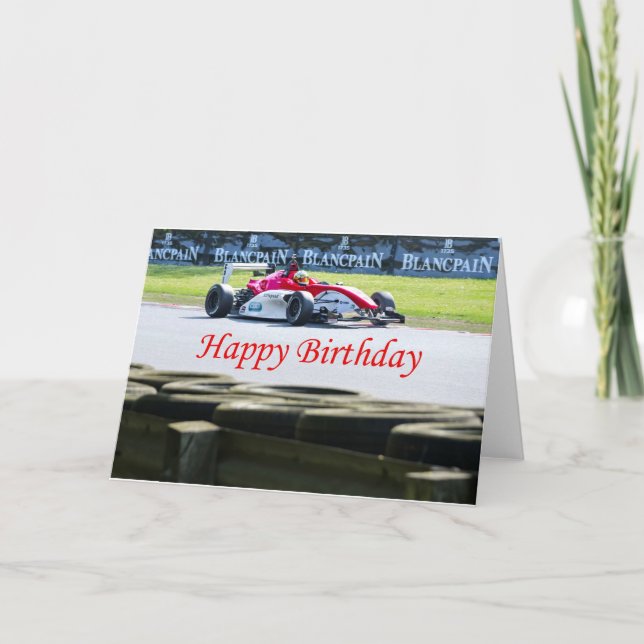 Race car Birthday card (Front)