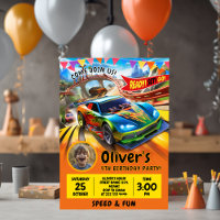 Race Car Birthday Celebration with Photo