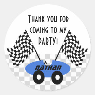 Race Car Birthday Classic Round Sticker