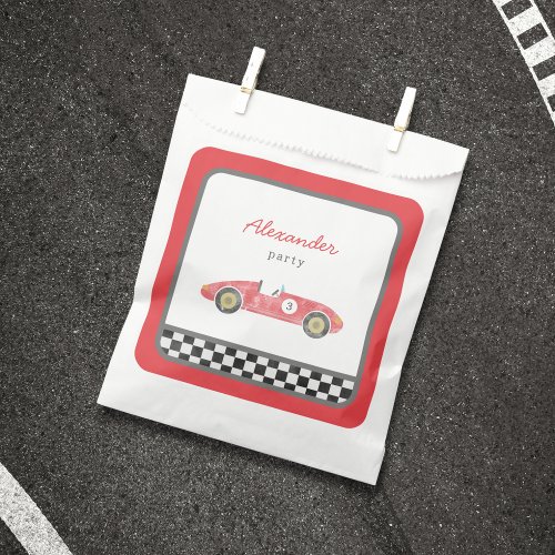 Race car birthday favor bag