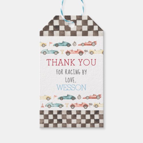 Race Car Birthday Favor Tags