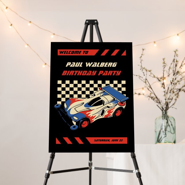 Race Car birthday Foam Board (In Situ (Stand))