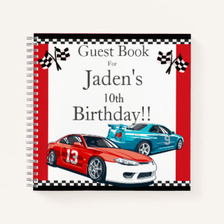 Race Car Birthday Guest Book