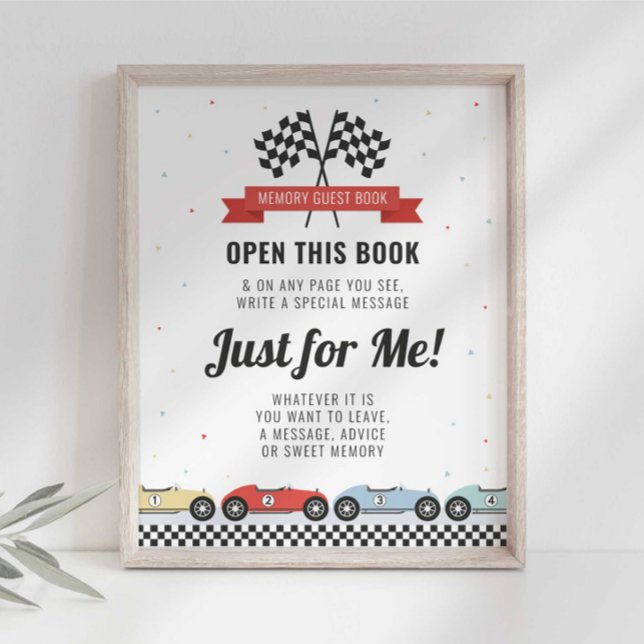 Race Car Birthday Guest Book Sign (Creator Uploaded)