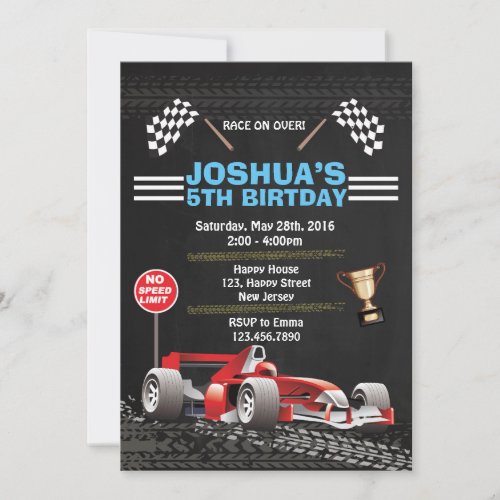 Race Car Birthday Invitation