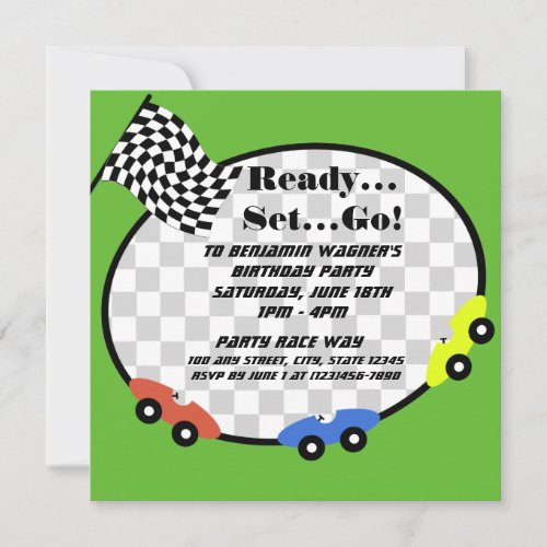 Race Car Birthday Invitation