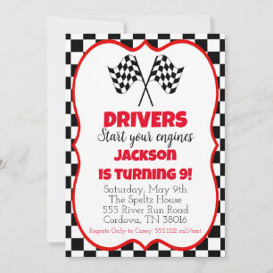 Race Car Birthday Invitation