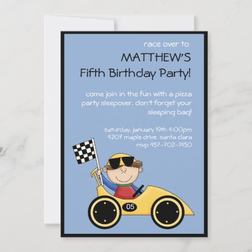 Race Car Birthday Invitation