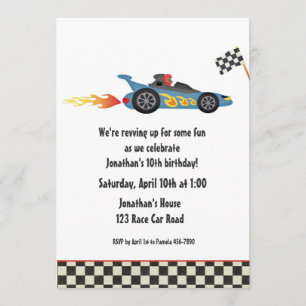 Race Car Birthday Invitation