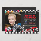 Race Car Birthday Invitation. Boy Birthday Party Invitation (Front/Back)
