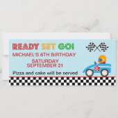 Race Car birthday invitation customizable (Back)