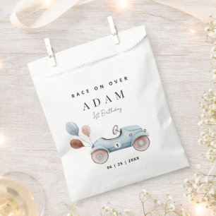 Race Car Birthday Invitation, Fast One Birthday  Favor Bag