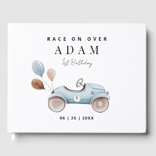 Race Car Birthday Invitation, Fast One Birthday Guest Book